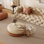 Load image into Gallery viewer, Round Artistic Coffee Table Sculptural Geometry Tiered Design Modern
