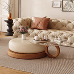 Load image into Gallery viewer, Round Artistic Coffee Table Sculptural Geometry Tiered Design Modern

