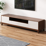 Load image into Gallery viewer, Modern Wooden TV Stand Low Profile Media Console with Drawers &amp; Open Storage
