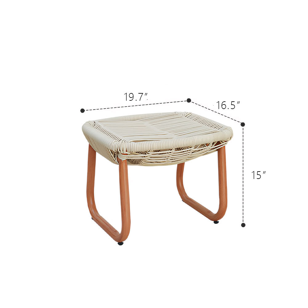 Modern Outdoor Rocking Lounge Chair with Cushioned Seat and Woven Frame
