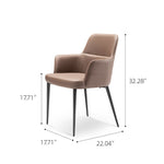 Load image into Gallery viewer, Ergonomic Padded Coffee Brown Microfiber Arm Dining Room Accent Chair 1 Piece
