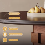 Load image into Gallery viewer, Round Dining Table Solid Wood Base and Slate Top Elegant Dining Room Furniture
