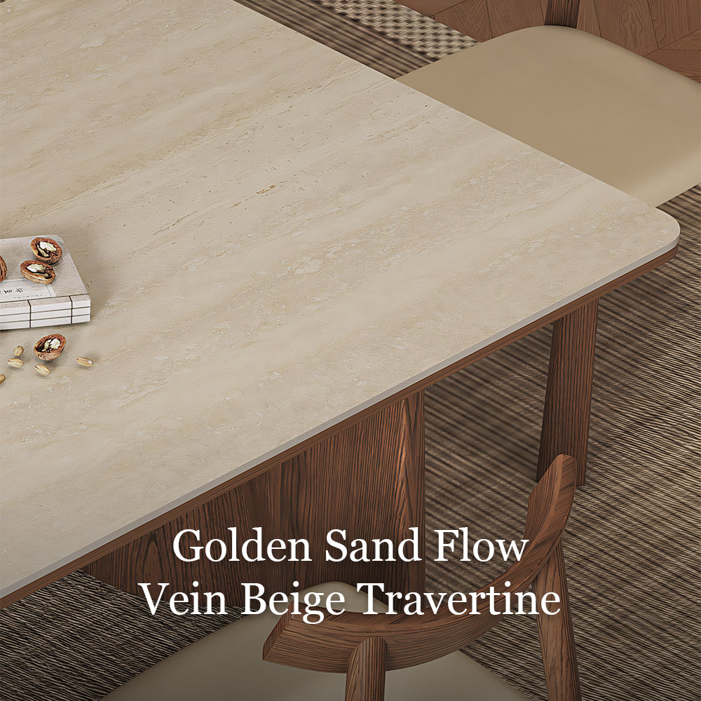 Modern Rectangular Dining Table with Sintered Stone Top
