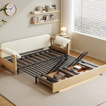 Load image into Gallery viewer, Sofa Bed with Storage Space Convertible Design Solid Wood Sponge Fabric

