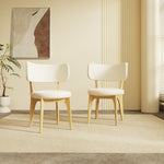 Load image into Gallery viewer, 2PCS Dining Chair Solid Ash Wood Frame Boucle Upholstery
