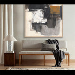 Load image into Gallery viewer, Bold contrasts in black and ochre create depth, drama, and timeless modern elegance
