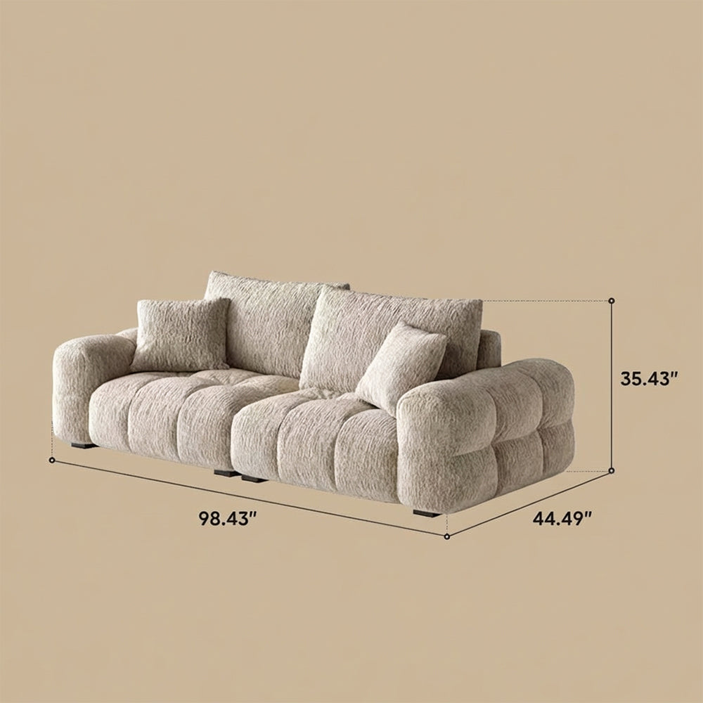 Modern Tufted Chenille Sofa with Deep Adjustable Seating