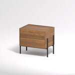 Load image into Gallery viewer, Modern Nightstand with Black Metal Legs Natural Wood Finish &amp; Spacious Drawer

