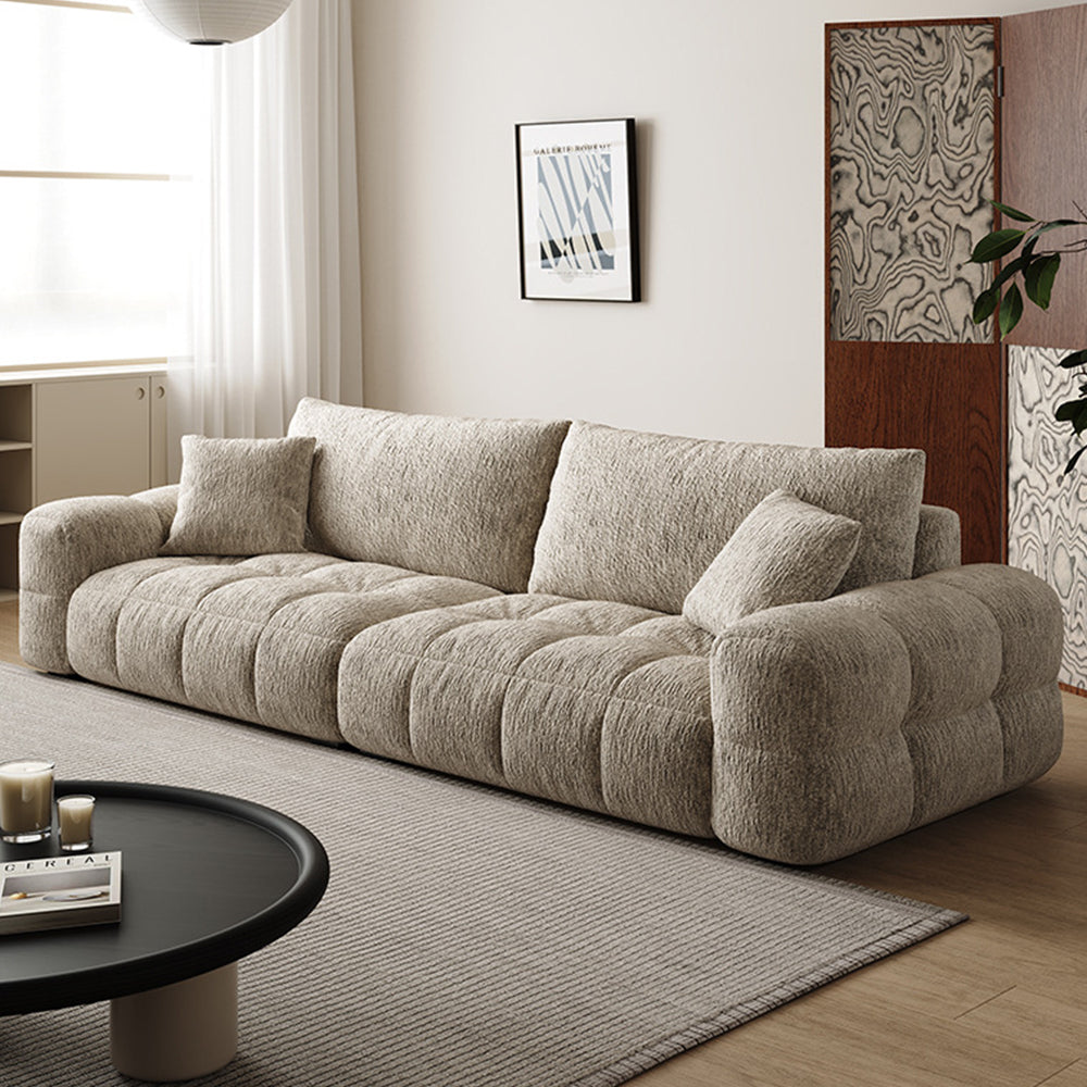 Modern Tufted Chenille Sofa with Deep Adjustable Seating