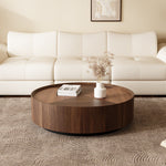 Load image into Gallery viewer, 35.1″ Round Wooden Coffee Table Modern Minimalist Design Large Storage Space
