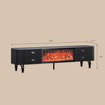 Load image into Gallery viewer, Modern Black Electric Fireplace TV Stand for 65 to 85-inch TVs
