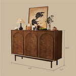 Load image into Gallery viewer, 47.2''/62.9'' Modern Solid Wood Sideboard Cabinet Storage Buffet with Drawers &amp; Arched Door Design

