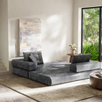 Load image into Gallery viewer, 70&#39;&#39;-78&#39;&#39;Convertible Sofa Bed Tufted Cushion Armrest Foldable Design in Grey Fabric Upholstery
