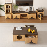 Load image into Gallery viewer, Modern Wooden Pet Friendly Storage Cabinet Coffee Table and TV Stand Set with Multi Functional Design
