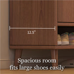 Load image into Gallery viewer, 47.2''/55.1'' Modern Walnut Entryway Shoe Cabinet with Drawer Stylish Storage Organizer
