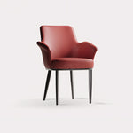 Load image into Gallery viewer, Modern Faux Leather Dining Chair with Curved Armrests and Metal Legs 1 Piece
