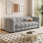 Load image into Gallery viewer, 83.8&quot; Elegant Convertible Sofa Bed Chic Design with 3.9&quot; Thick Mattress Space-saving Sleeper Sofa
