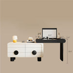 Load image into Gallery viewer, Modern Makeup Vanity Table Set with Mirror Stool &amp; Storage Cabinet

