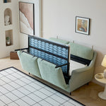 Load image into Gallery viewer, 66.9'' Modern Fabric Pull Out Sofa Bed with Mattress Convertible Sleeper Couch with Metal Frame Upholstered Loveseat
