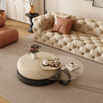 Load image into Gallery viewer, Round Artistic Coffee Table Sculptural Geometry Tiered Design Modern

