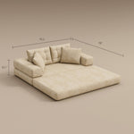 Load image into Gallery viewer, 70&#39;&#39;-78&#39;&#39;Convertible Sofa Bed Tufted Cushion Armrest Foldable Design in Grey Fabric Upholstery
