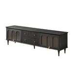 Load image into Gallery viewer, 70.87&quot; Mid-Century Ribbed TV Console Natural Red Oak Retro Wood Finish Fluted Design
