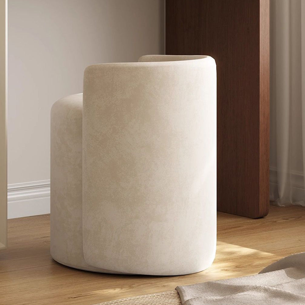 Solid Wood Vanity Desk with Side Cabinet and Upholstered Stool