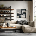 Load image into Gallery viewer, Original hand-painted minimalist abstract, calm tones and geometry creating an artistic ambience.

