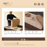 Load image into Gallery viewer, 50&#39;&#39;Modern Rectangular Coffee Table with Drawers | White Marble Top + Walnut Finish + Hidden Storage
