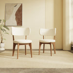 Load image into Gallery viewer, 2PCS Dining Chair Solid Ash Wood Frame Boucle Upholstery
