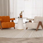 Load image into Gallery viewer, Lounge Armchair Modern Style Flannel Upholstery High Density Foam Solid Wood Frame

