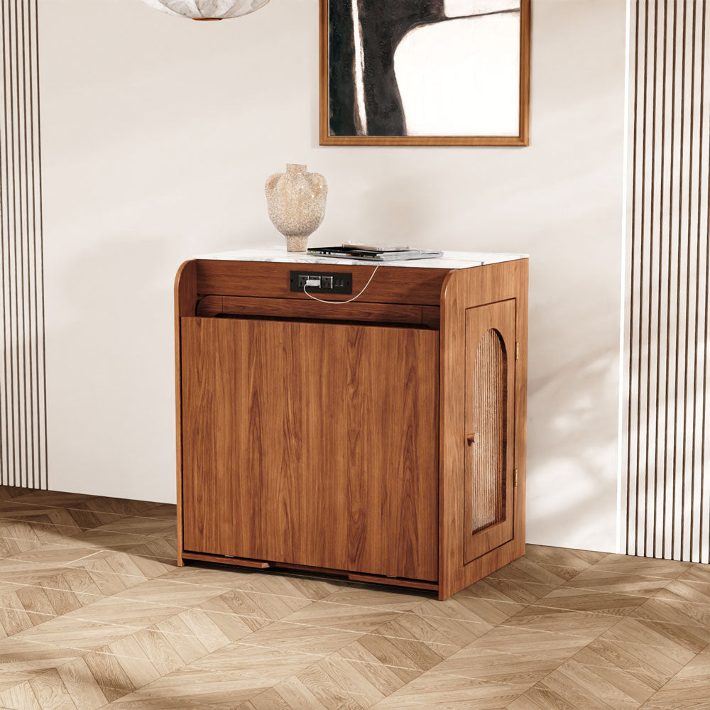 73'' Murphy Fold-Out Dining Table with Sintered Stone Top Space-Saving