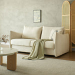 Load image into Gallery viewer, 72.1&quot; Convertible Sofa Bed with 3.9&quot; Thick Independent Spring Mattress Beige Space-Saving Design
