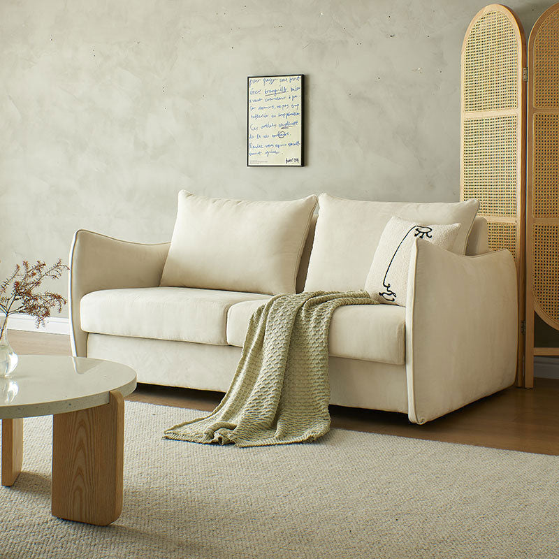 72.1" Convertible Sofa Bed with 3.9" Thick Independent Spring Mattress Beige Space-Saving Design
