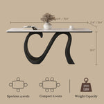 Load image into Gallery viewer, Creative S-shaped Walnut Base Round Dining Table with Marble Effect Surface
