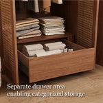 Load image into Gallery viewer, Walnut Rattan Four-Door Wardrobe Modern Natural Fusion Design
