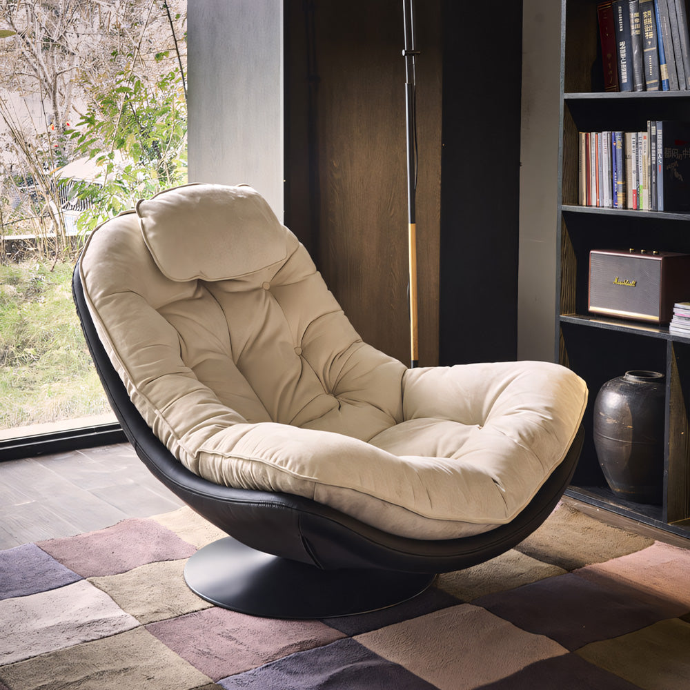 Modern Oversized Swivel Lounge Chair with Plush Cushion Deep Seat Accent Chair