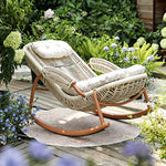 Load image into Gallery viewer, Modern Outdoor Rocking Lounge Chair with Cushioned Seat and Woven Frame
