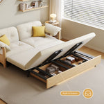 Load image into Gallery viewer, Sofa Bed with Storage Space Convertible Design Solid Wood Sponge Fabric
