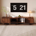 Load image into Gallery viewer, 70.8'' Japanese-Style Wood TV Stand with Carved Sliding Doors Minimalist Low Media Console
