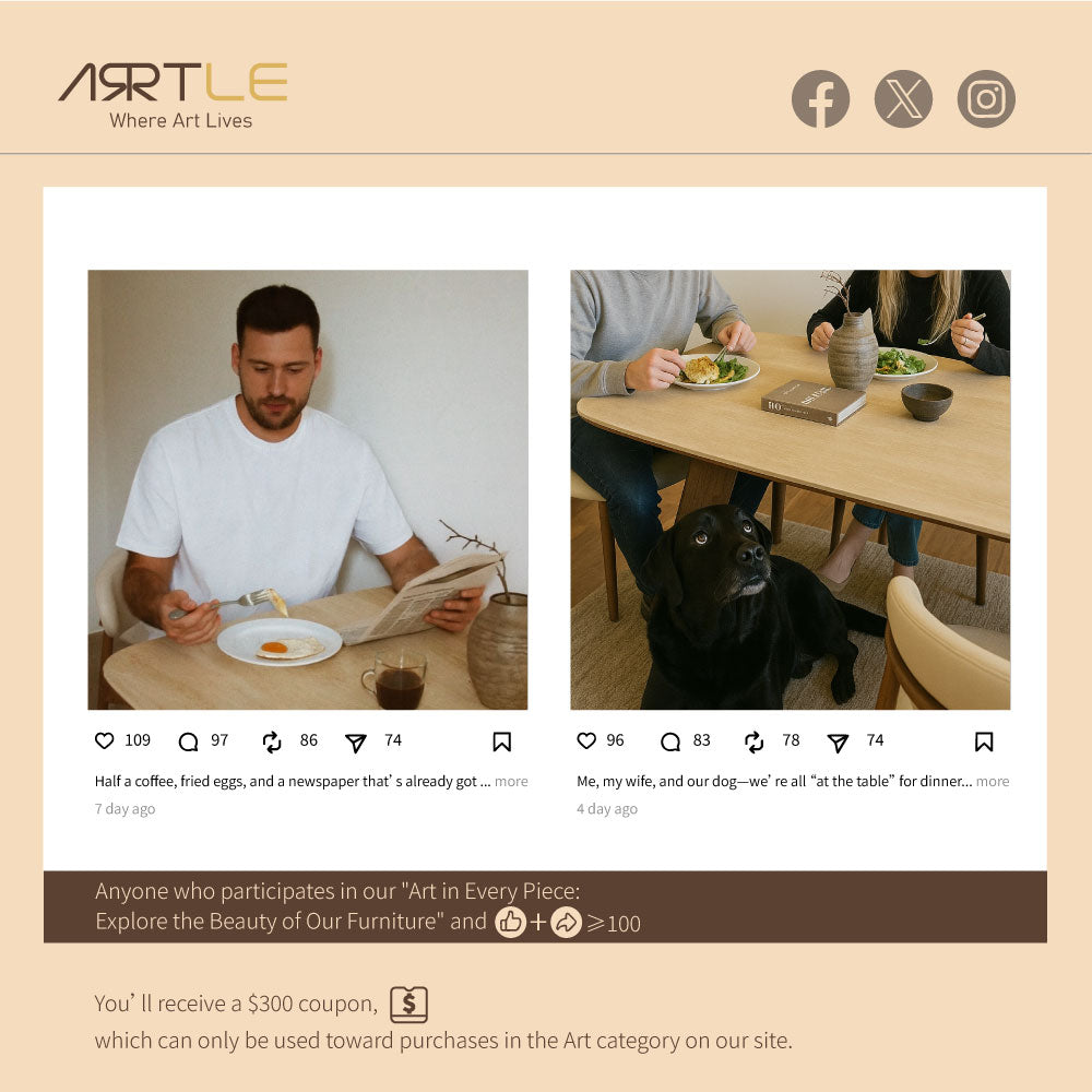 Dining Table with Ceramic Stone Top Wooden Base Modern Elegant Design for Dining Room