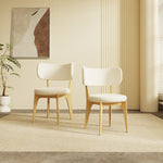 Load image into Gallery viewer, 2PCS Dining Chair Solid Ash Wood Frame Boucle Upholstery
