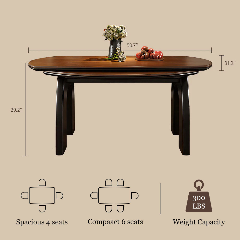 50.7" Versatile Extendable Dining Table Round to Oval Conversion