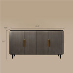 Load image into Gallery viewer, 62.4&#39;&#39; Modern Luxury Elegant Gray and Gold Sideboard with Adjustable Shelves
