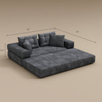 Load image into Gallery viewer, 70&#39;&#39;-78&#39;&#39;Convertible Sofa Bed Tufted Cushion Armrest Foldable Design in Grey Fabric Upholstery
