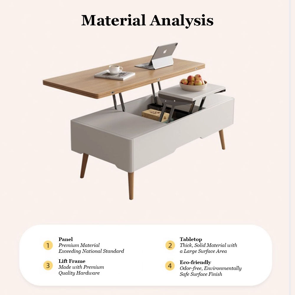 Lift-Top Multifunctional Coffee Table Smart Storage & Modern Design