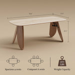 Load image into Gallery viewer, Dining Table with Ceramic Stone Top Wooden Base Modern Elegant Design for Dining Room
