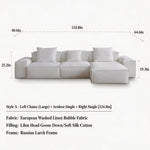 Load image into Gallery viewer, Modern Modular Sectional Sofa Removable Washable Cover Cream Upholstery Minimalist Low Profile Design

