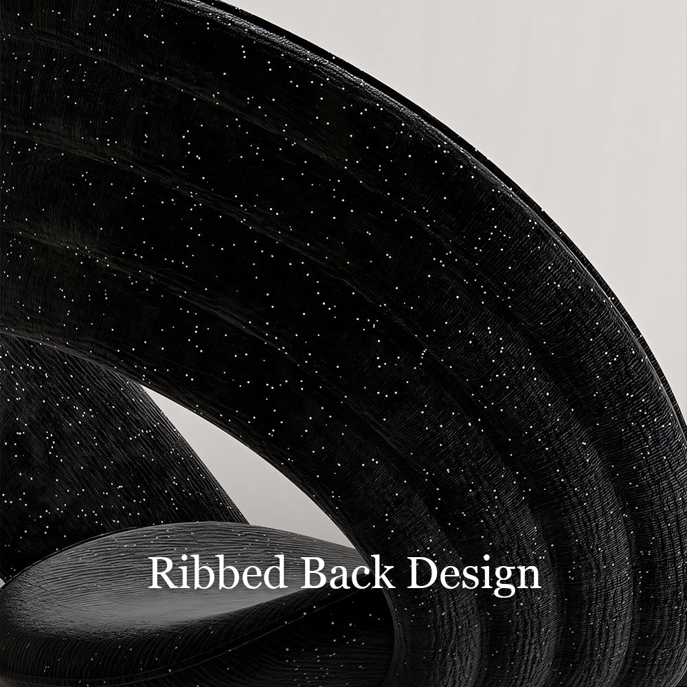 Modern Black Curved Dining Chair with Stainless Steel Legs Minimalist Accent Chair 1 Piece