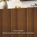 Load image into Gallery viewer, 54.6'' Modern Fluted Wood Sideboard Cabinet with Mid-Century Legs
